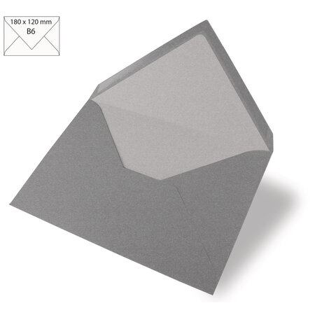 Enveloppe B6  uni  FSC Mix Credit  gris foncé  180x120mm  90g / m²  5 pces