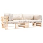 vidaXL Canapés de jardin palette 2 Pièces avec coussins sable Pinède