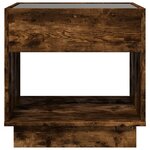 vidaXL Table de chevet avec LED infini chêne fumé 50x50x50 cm