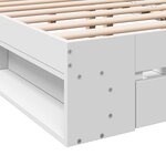 vidaXL Cadre de lit avec tiroirs blanc 150x200 cm bois d'ingénierie