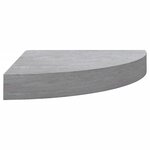vidaXL Étagères d'angle murales 2 Pièces Gris béton 35x35x3 8 cm MDF