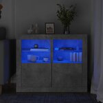 vidaXL Armoires latérales et lumières LED 2 Pièces gris béton
