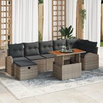 vidaXL Ensemble de Canapé de Jardin de 8 pièces avec Coussins Gris Rattan
