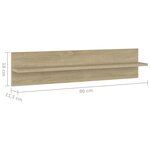 vidaXL Étagères murales 2 Pièces Chêne sonoma 80x11 5x18 cm Aggloméré
