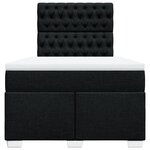 vidaXL Sommier à lattes de lit avec matelas Noir 120x200 cm Tissu