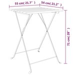 vidaXL Ensemble de bistro pliable 3 Pièces Bois de teck massif et acier