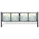 vidaXL Portail simple de clôture Noir 300x150 cm