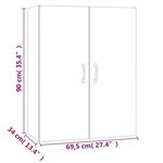 vidaXL Armoire suspendue Chêne sonoma 69 5x34x90 cm Bois d'ingénierie
