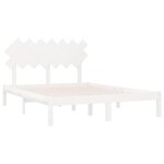 vidaXL Cadre de lit Blanc 140x200 cm Bois massif