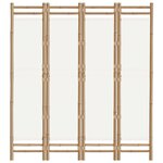 vidaXL Cloison de séparation pliante 4 panneaux 160 cm Bambou et toile