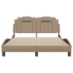 vidaXL Cadre de lit avec lumières LED cappuccino 140x200 cm similicuir