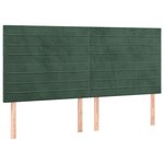 vidaXL Têtes de lit 4 Pièces Vert foncé 80x5x78/88 cm Velours