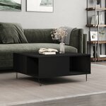 vidaXL Table basse noir 80x80x36 5 cm bois d'ingénierie