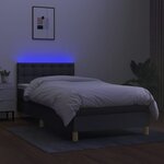 vidaXL Sommier à lattes de lit avec matelas et LED Gris foncé 90x200cm