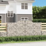 vidaXL Paniers à gabions arqués 8 Pièces 300x50x140/160 cm fer galvanisé