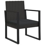 vidaXL Fauteuil de jardin avec coussin Noir Résine tressée