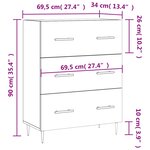 vidaXL Buffet sonoma gris 69 5x34x90 cm bois d'ingénierie