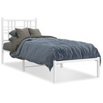 vidaXL Cadre de lit métal avec tête de lit blanc 75x190 cm