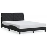 vidaXL Cadre de lit avec lumières LED noir 140x190 cm velours
