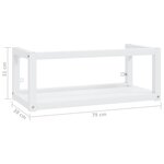 vidaXL Cadre de lavabo de salle de bain mural Blanc 79x38x31 cm Fer