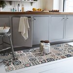 Tapis de Cuisine carreaux de Ciment 50 x 120 cm - Bleu