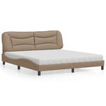 vidaXL Lit avec matelas cappuccino 180x200 cm similicuir
