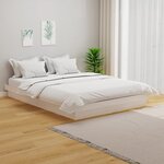 vidaXL Cadre de lit Blanc Bois massif 120x190 cm Petit double
