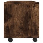vidaXL Meuble TV sur roulettes Chêne fumé 90x35x35cm Bois d'ingénierie