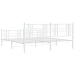 vidaXL Cadre de lit métal avec tête de lit/pied de lit blanc 193x203cm