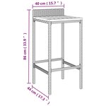 vidaXL Ensemble de bar jardin 7 Pièces noir poly rotin/bois massif acacia