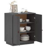 vidaXL Buffet Gris 65 5x40x75 cm Bois massif de pin