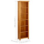 vidaXL Bibliothèque à 6 niveaux 52x22x180 cm Bois de chêne massif