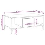 vidaXL Table basse Sonoma gris 90x50x36 5 cm Bois d'ingénierie