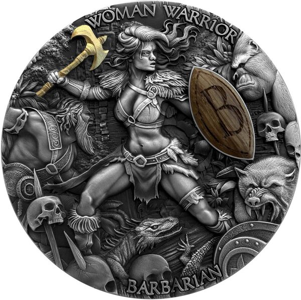 Pièce de monnaie en Argent 5 Dollars g 62.2 (2 oz) Millésime 2024  s BARBARIAN