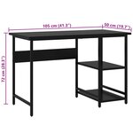 vidaXL Bureau d'ordinateur Noir 105x50x72 cm MDF et métal