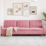 vidaXL Canapé à 3 places Rose 210 cm Velours