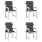 vidaXL Coussins de chaise de jardin à dossier bas lot de 4 anthracite