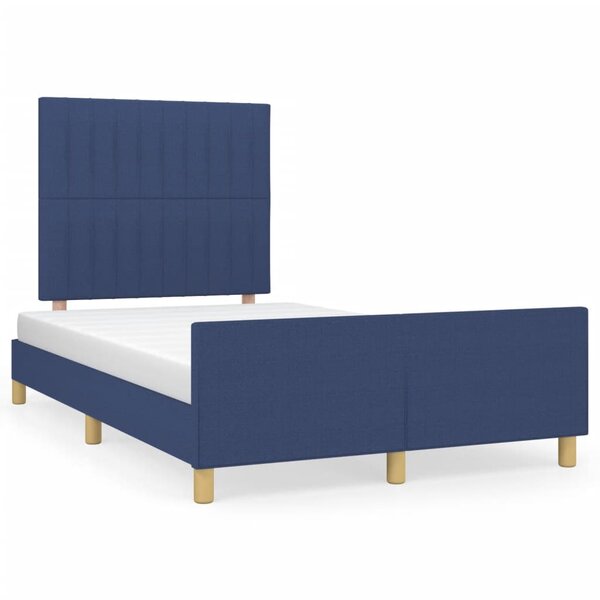 vidaXL Cadre de lit sans matelas bleu 120x200 cm tissu