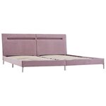 vidaXL Cadre de lit avec LED Rose Tissu 180x200 cm