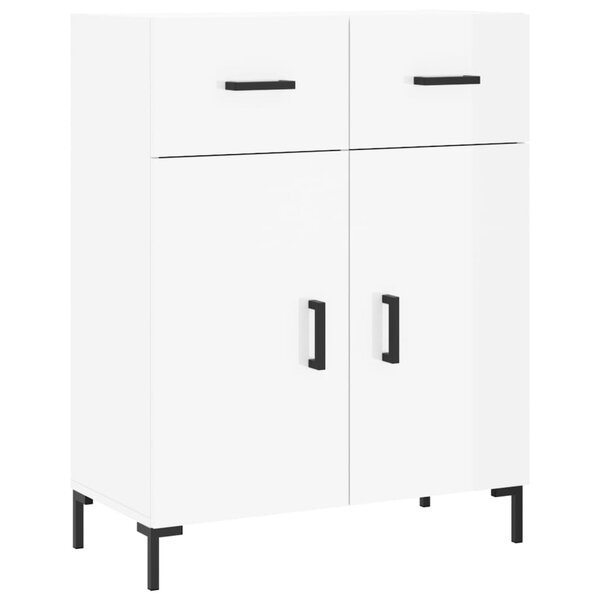 vidaXL Buffet Blanc brillant 69 5x34x90 cm Bois d'ingénierie