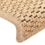 vidaXL Tapis d'escalier autocollants 15 Pièces 65x21x4 cm Beige clair