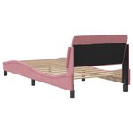 vidaXL Cadre de lit avec tête de lit Rose 90x190 cm Velours
