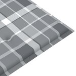vidaXL Banc Batavia avec coussin à carreaux gris 120 cm Bois de teck