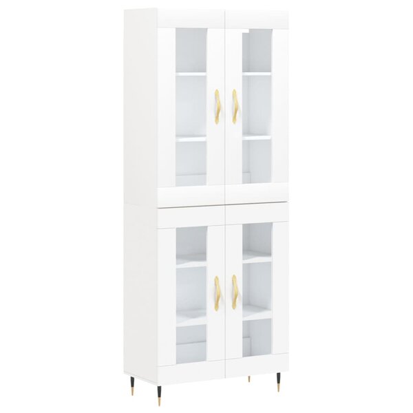vidaXL Buffet haut Blanc 69 5x34x180 cm Bois d'ingénierie
