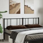 vidaXL Tête de lit métal noir 180 cm