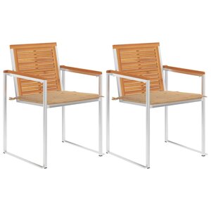vidaXL Chaises de jardin avec coussins lot de 2 Acacia solide et acier