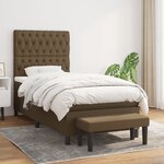 vidaXL Sommier à lattes de lit avec matelas Marron foncé 90x190 cm