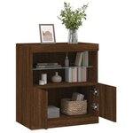 vidaXL Buffet avec lumières LED chêne marron 60x37x67 cm