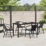 vidaXL Ensemble de salle à manger de jardin 5 pièces Noir Poly Rattan