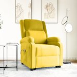 vidaXL Fauteuil de massage Jaune Velours